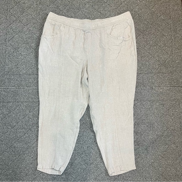 Old Navy Linen Blend Joggers Pants Mens Size XXL Beige Lightweight Drawstring - Picture 1 of 12